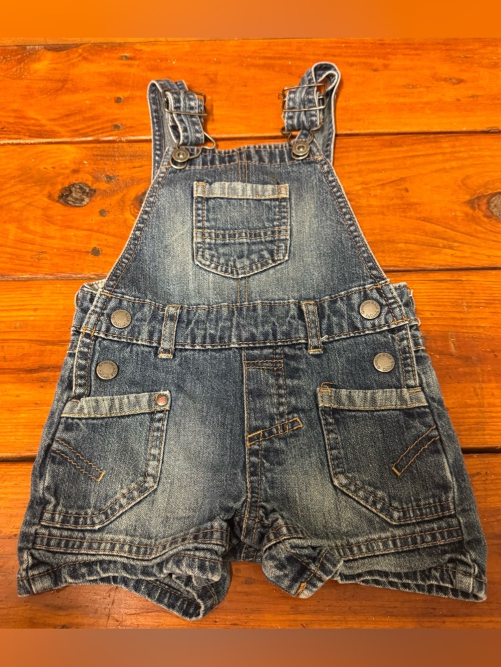 Genuine Kids Osh Kosh Denim Short Overalls for Kids - Blue Sz 12m